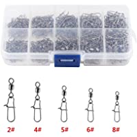 Giratorio de pesca- 210Pcs-Box Kit giratorio de pesca Kit de rodamiento de bolas Giratorio de barril giratorio de alta…